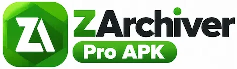 ZArchiver Pro APK logo with green archive app icon and text